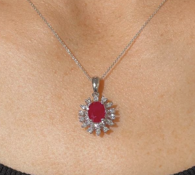 RUBY AND DIAMOND PENDANT