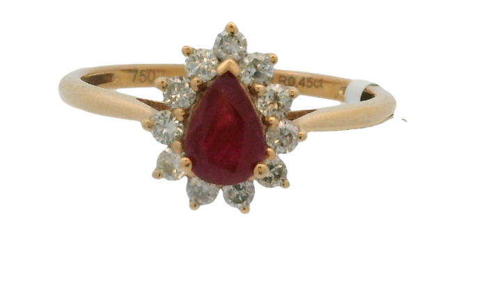 RUBY DROP RING