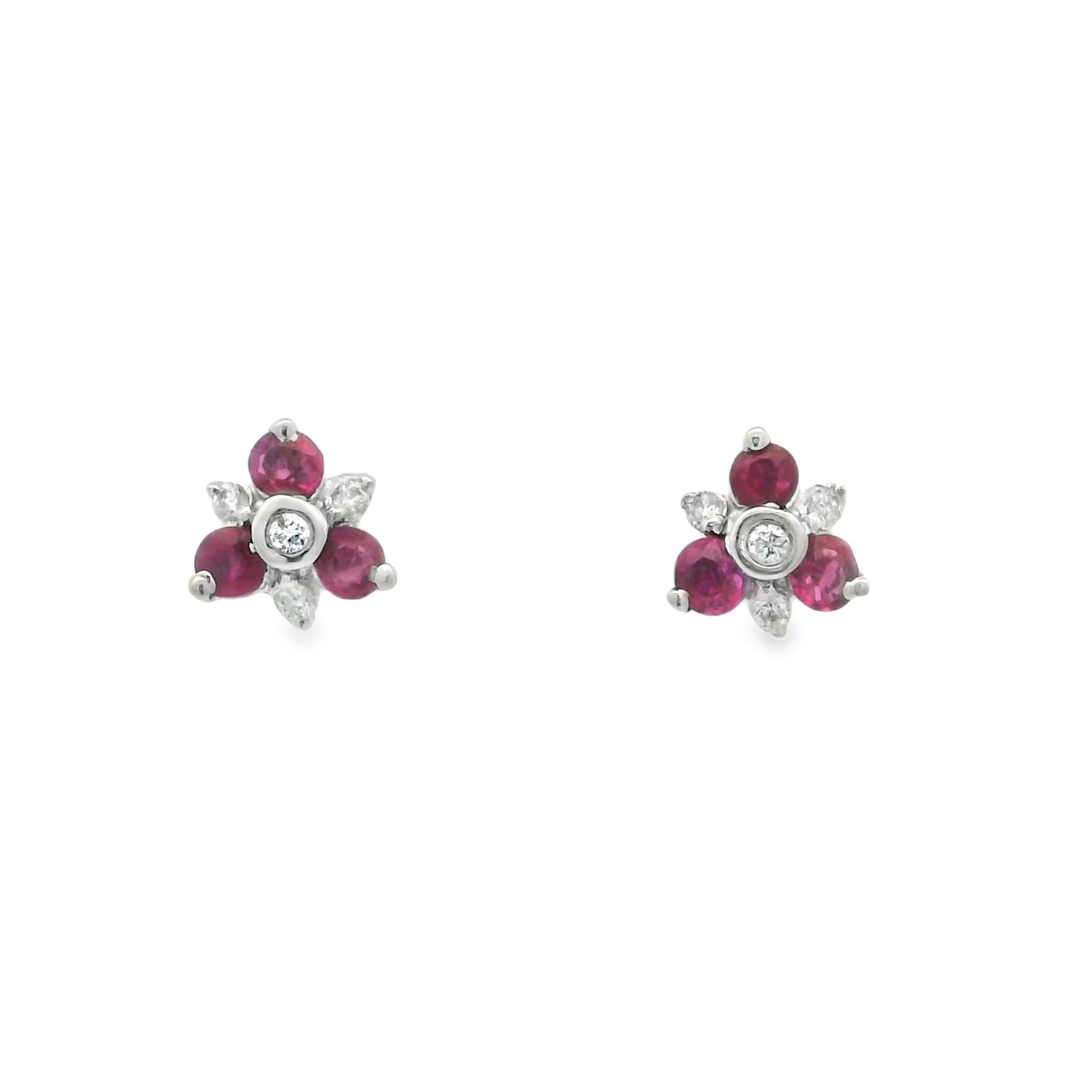 RUBY FLOWER EARRINGS