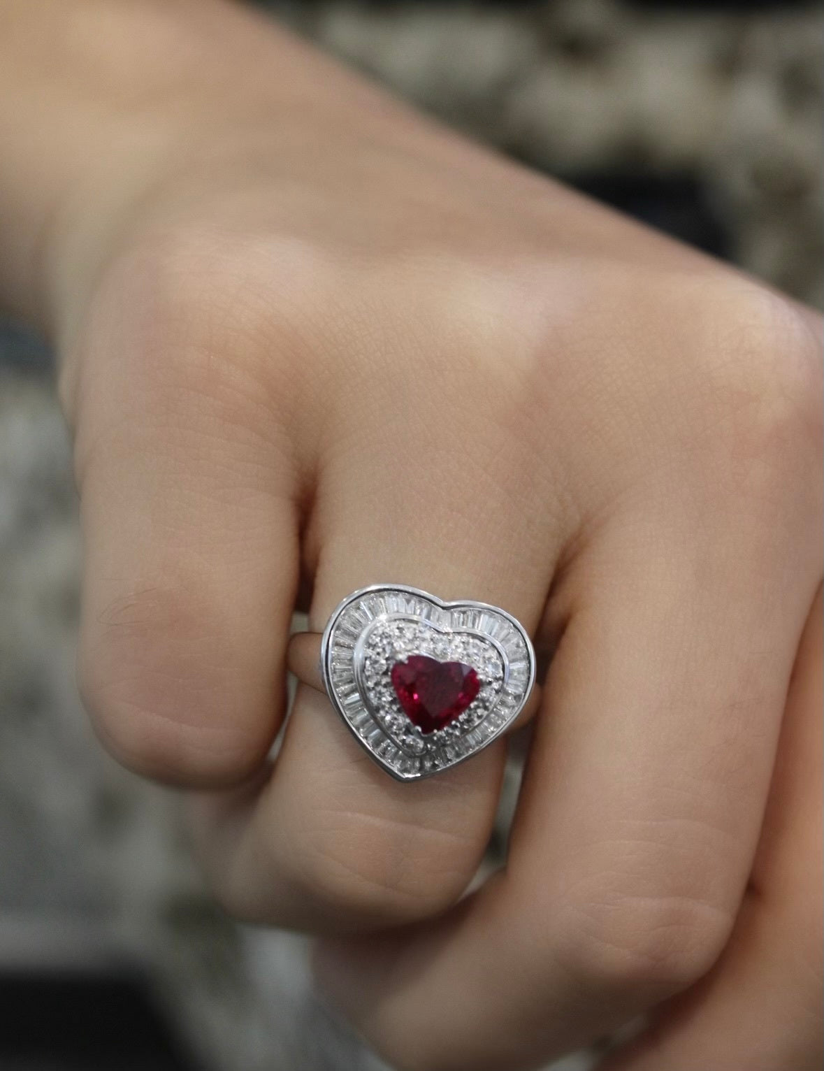 RUBY HEART RING