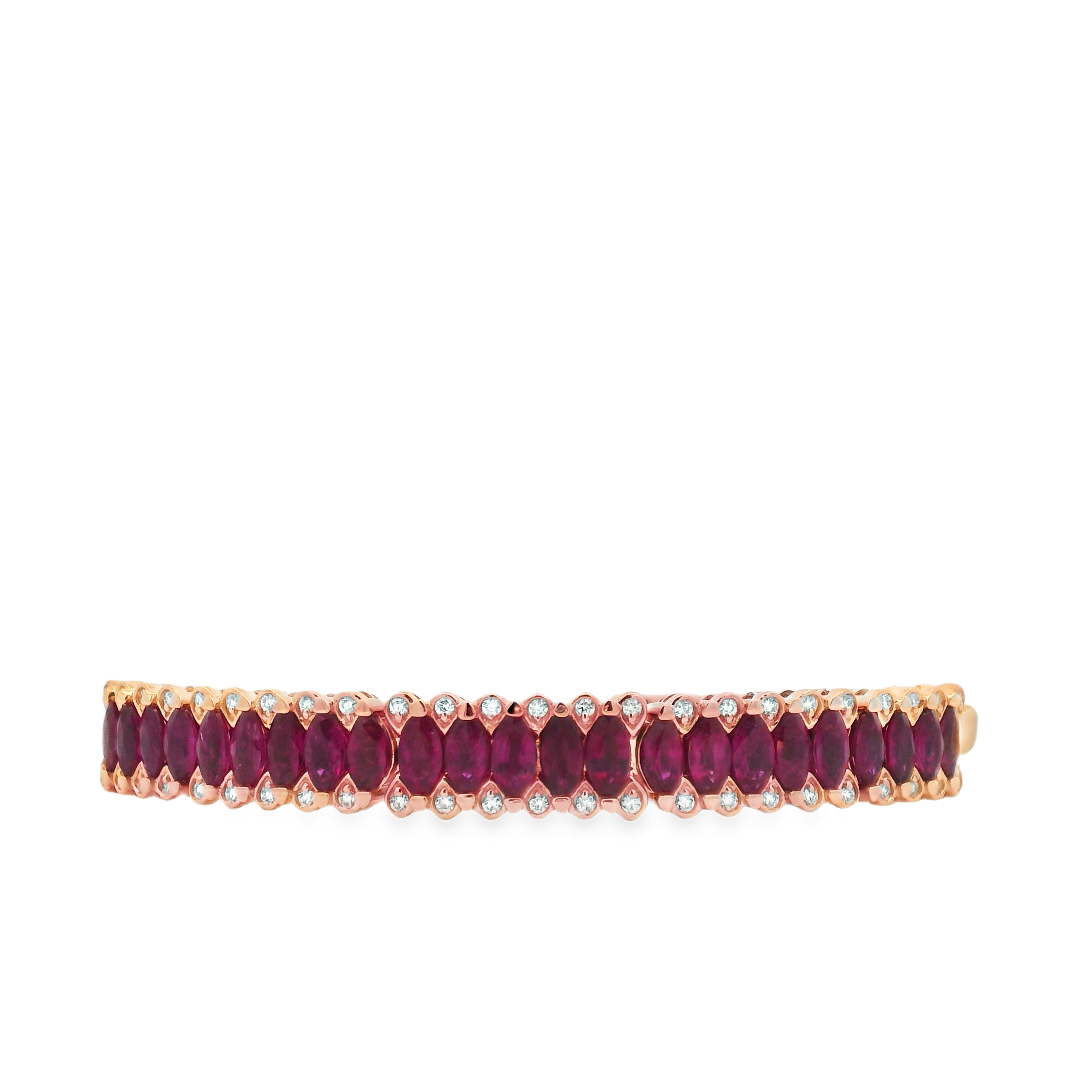 RUBY MARQUISE CUT AND DIAMOND CUFF