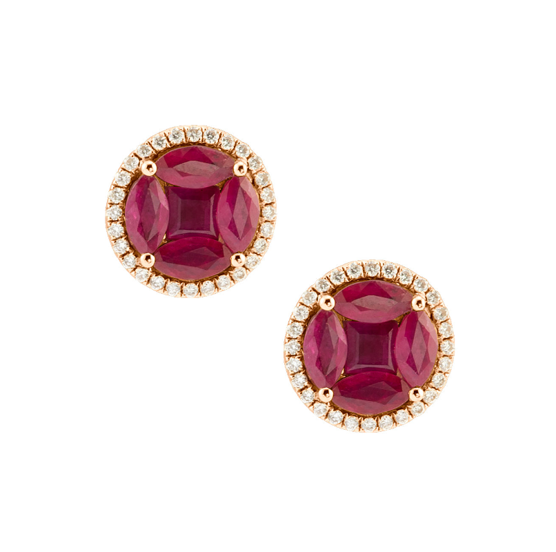 RUBY SMALL CLUSTER STUDS
