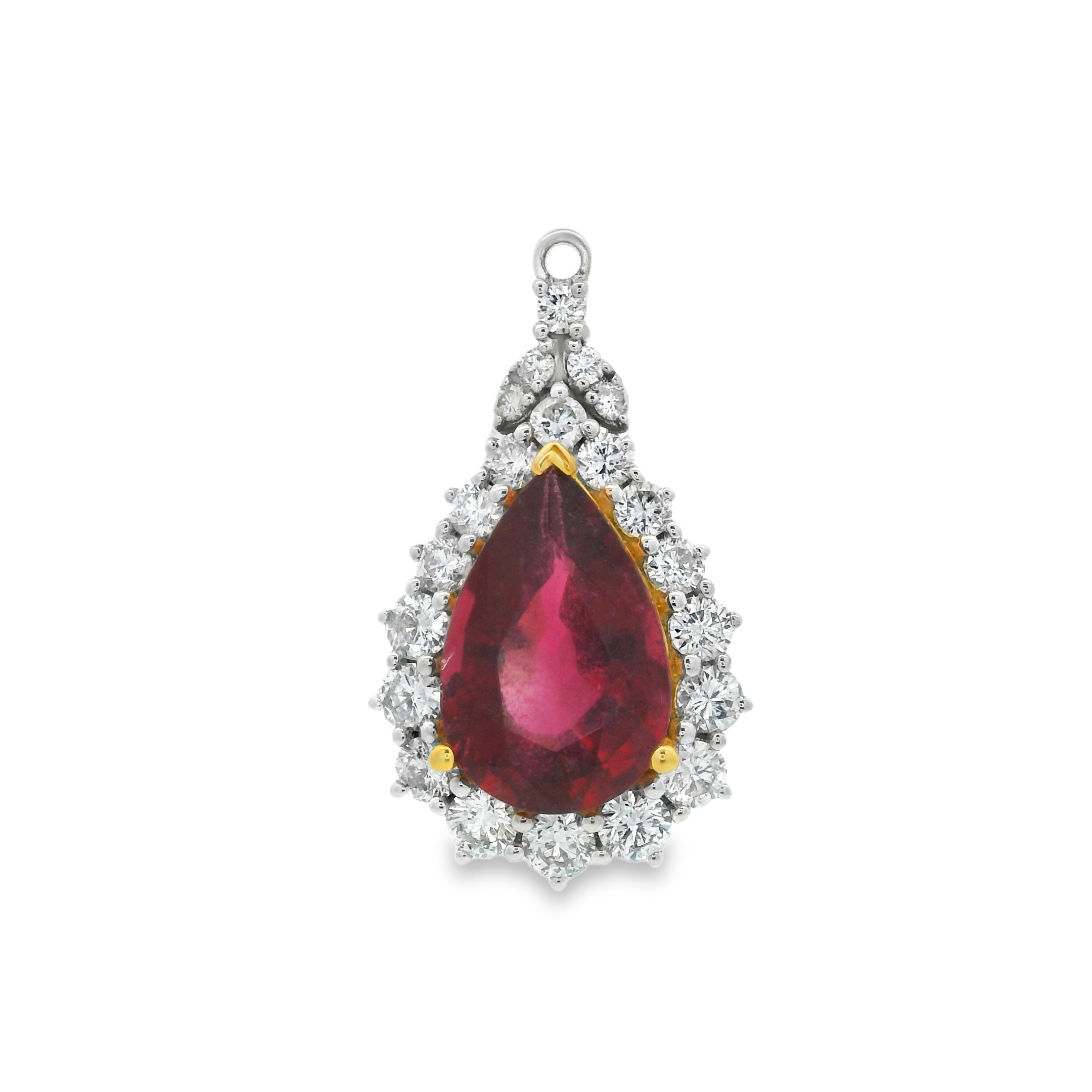 RUBY TEAR DROP DIAMOND NECKLACE