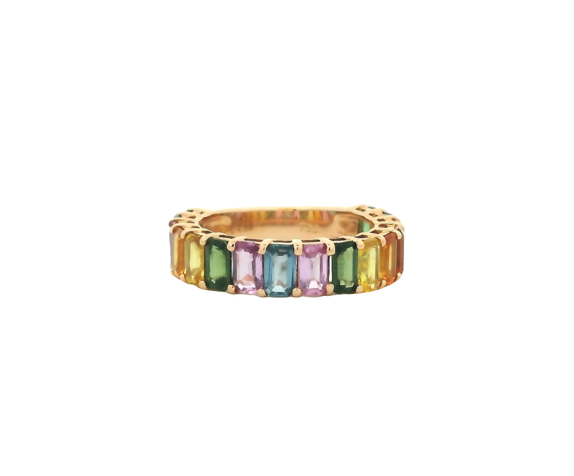 SAPPHIRES HALF ROSE GOLD RING