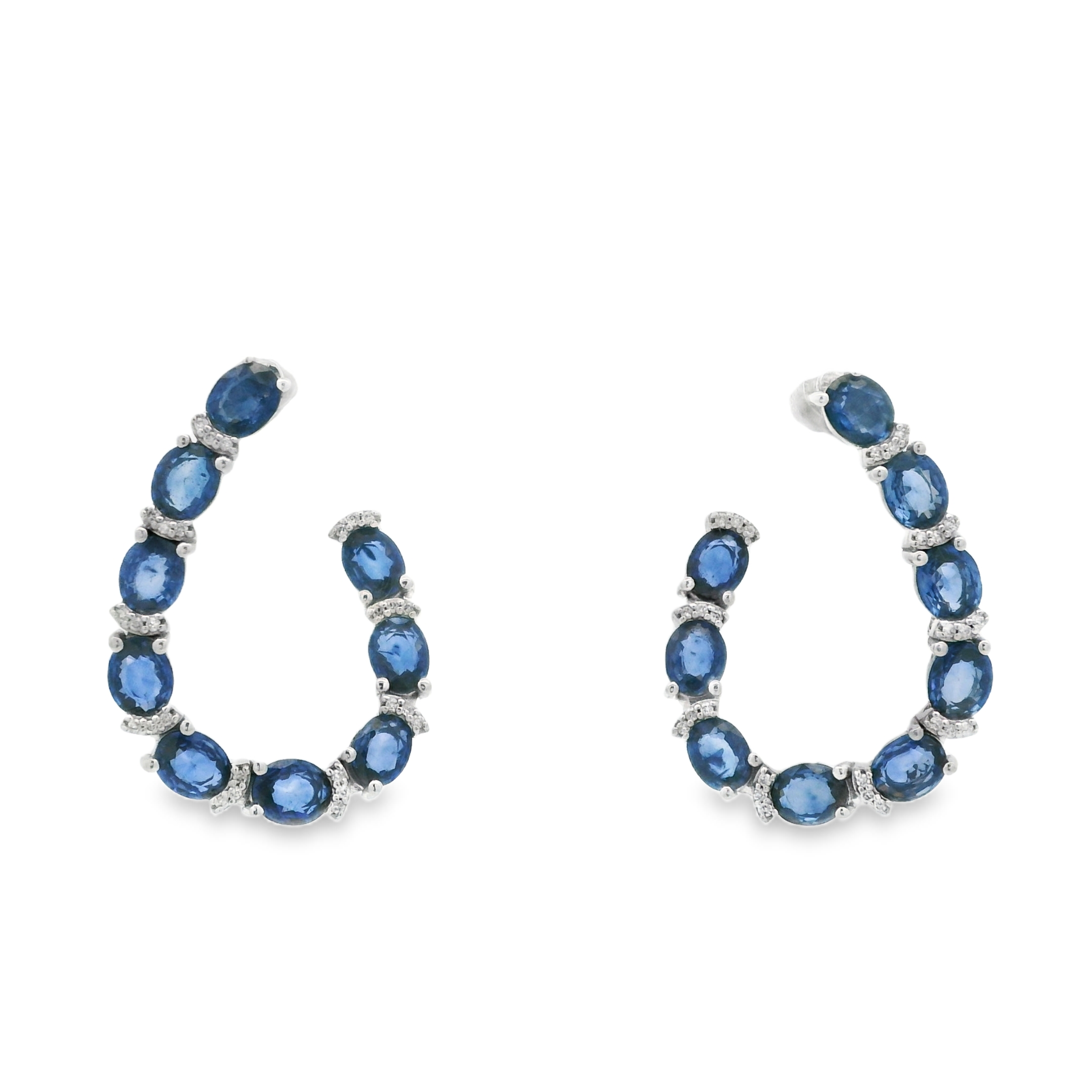 SAPPHIRE AND DIAMOND HOOPS