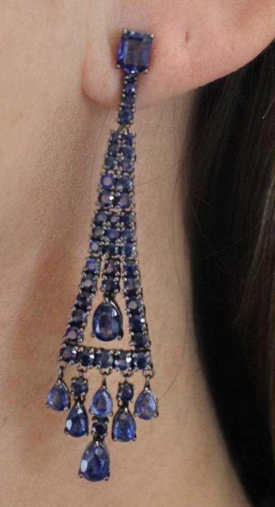 SAPPHIRE CASCADE CHANDELIER EARRINGS