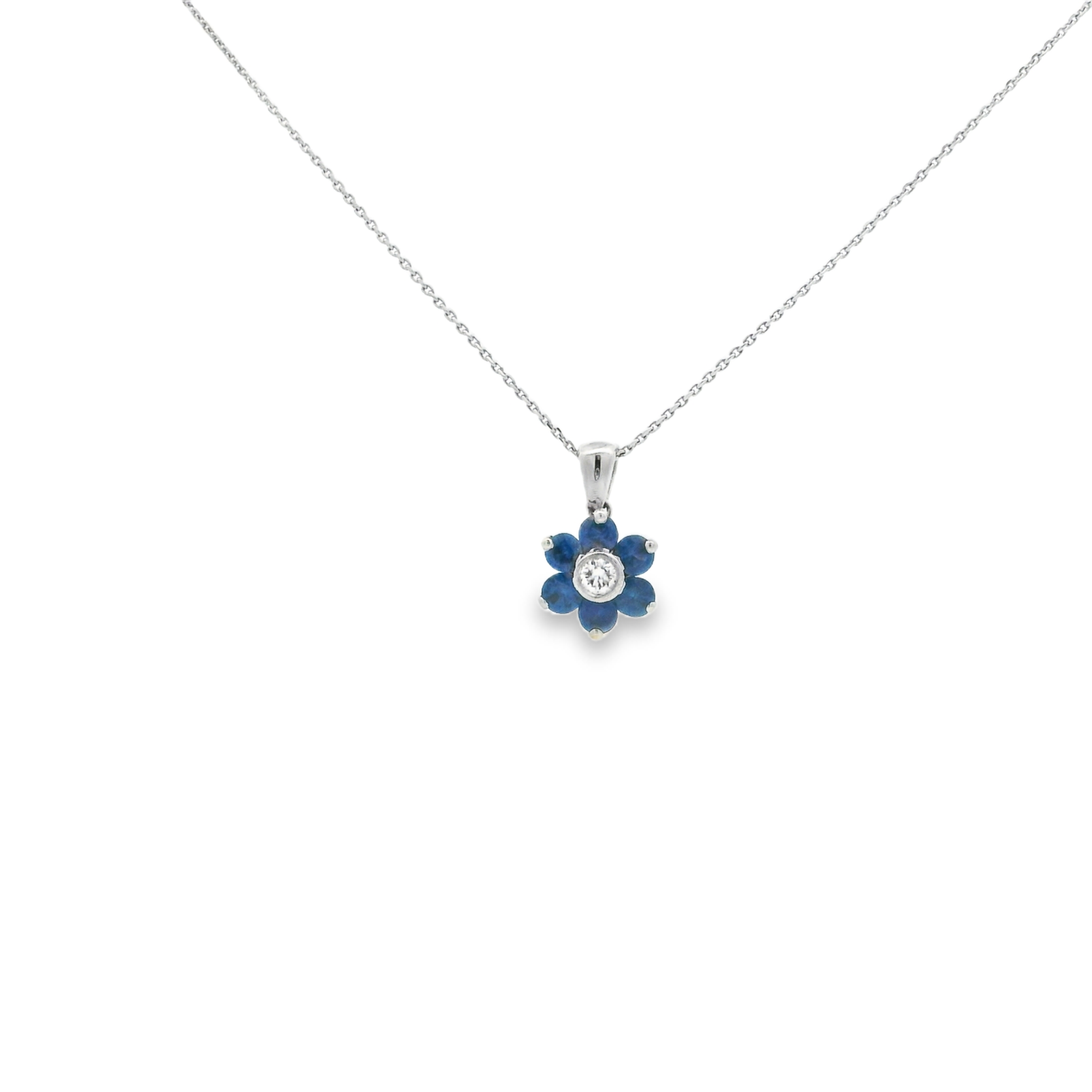 SAPPHIRE FLOWER NECKLACE