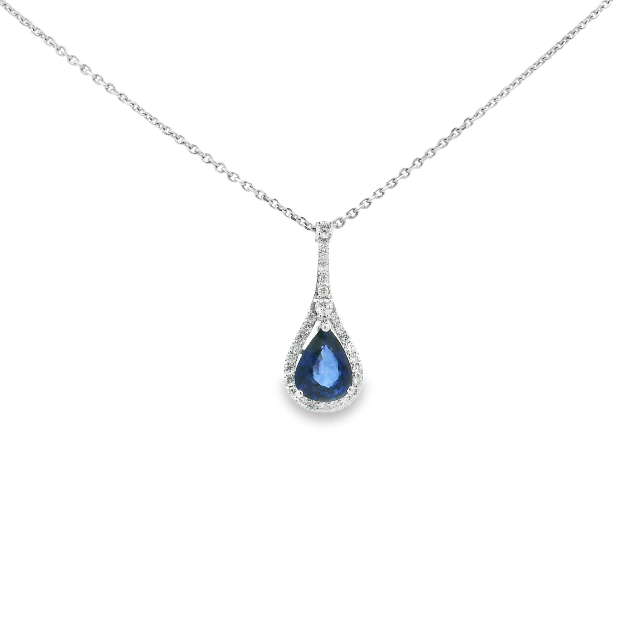 SAPPHIRE TEAR-DROP PENDANT NECKLACE