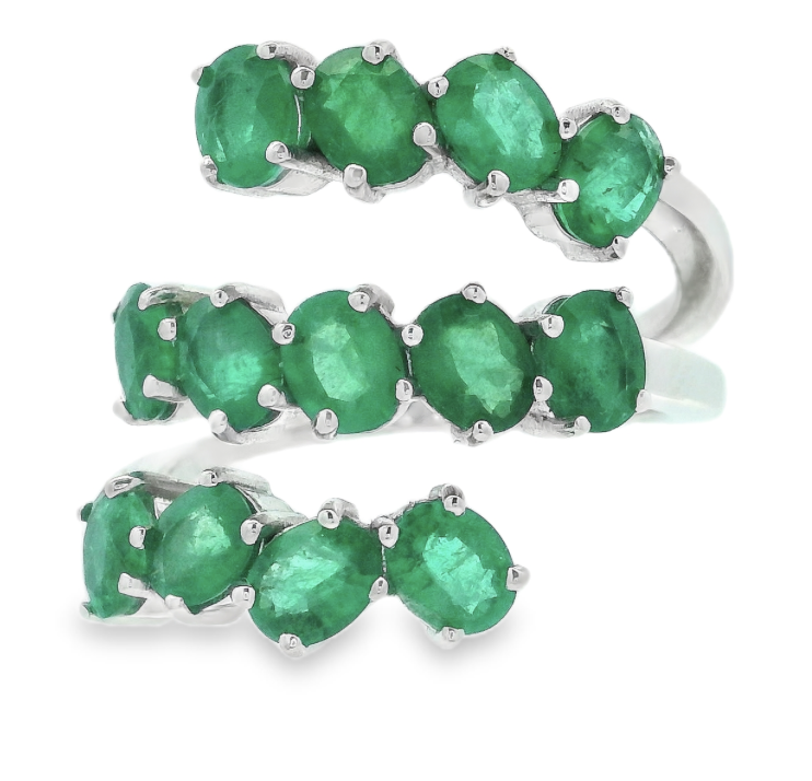 EMERALD SPIRAL RING