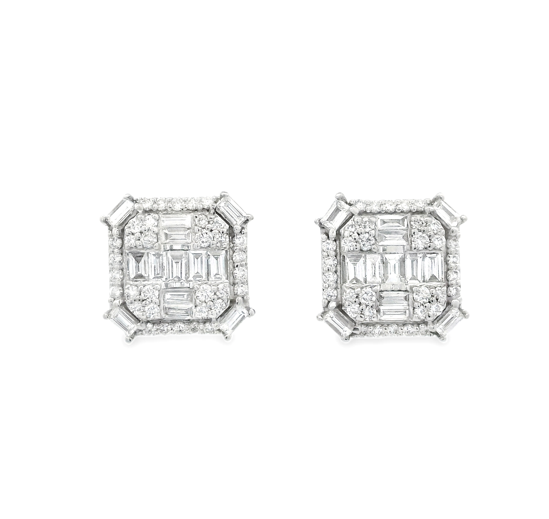 SQUARED DIAMOND STUDS