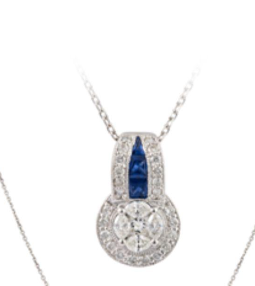 STUD SAPPHIRE AND DIAMONDS PENDANT