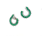EMERALD AND DIAMOND RONDELLE EARRINGS