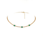 OVAL EMERALD AND DIAMOND CHOKER