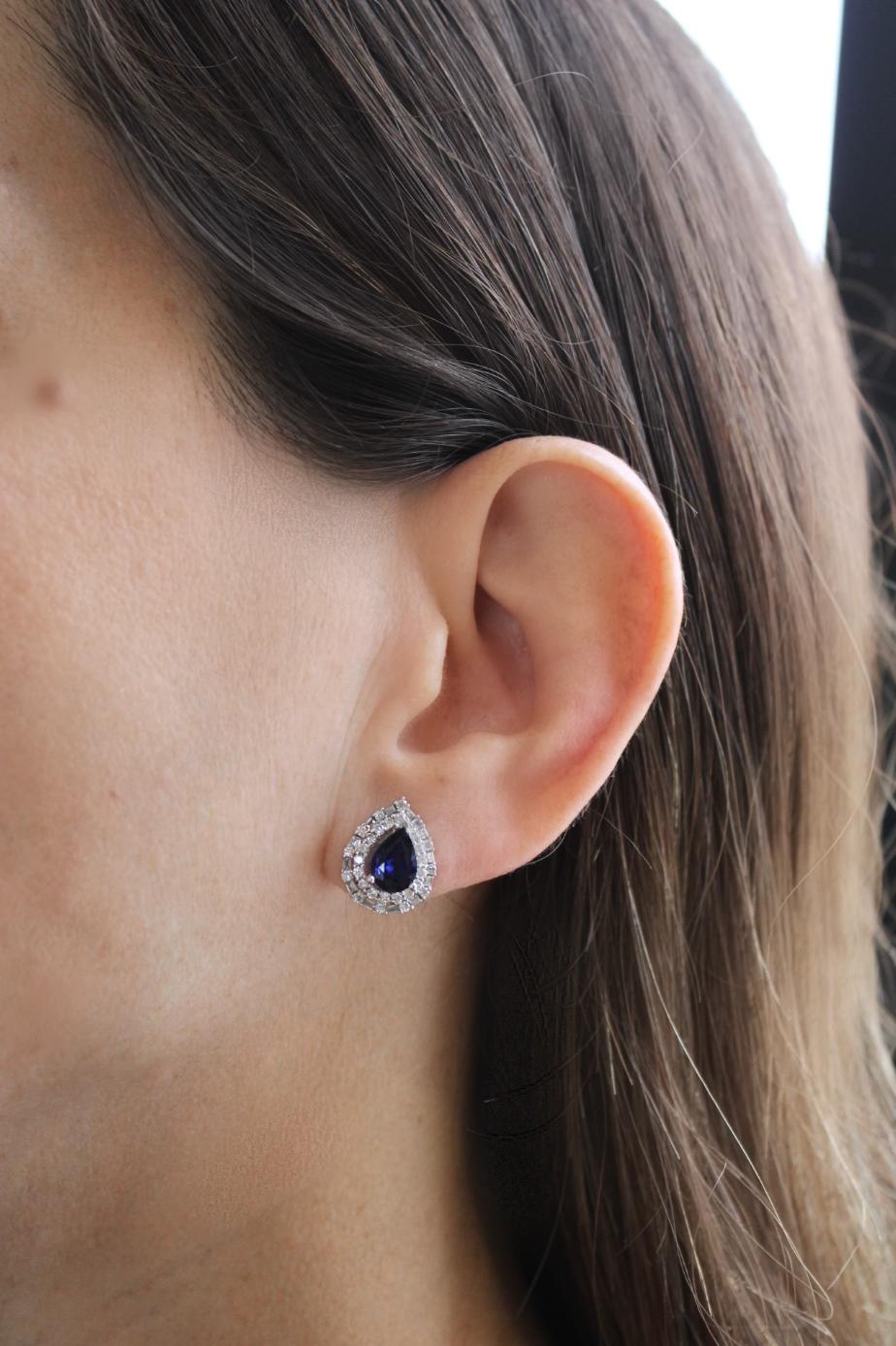 BLUE SAPPHIRE BRIDE STUDS.