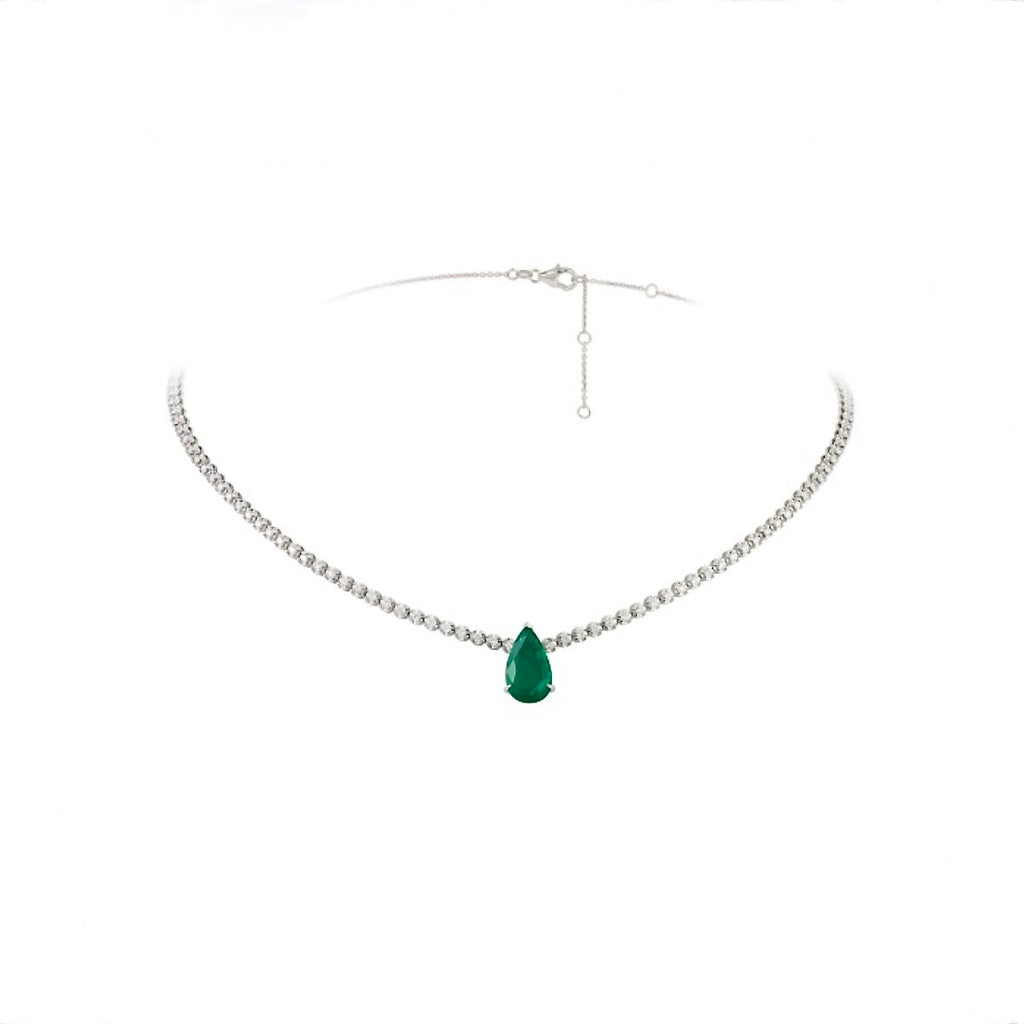EMERALD DROP DIAMOND CHOKER