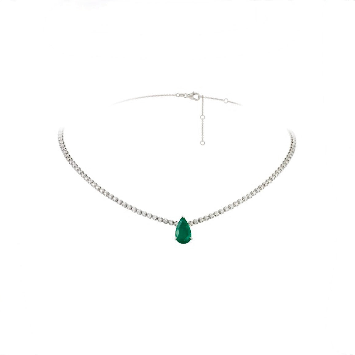 EMERALD DROP DIAMOND CHOKER