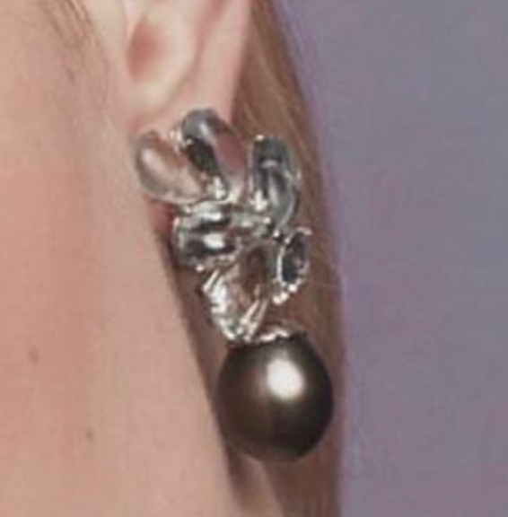 TAHITIAN PEARL & AQUAMARINE CLUSTER DROPS