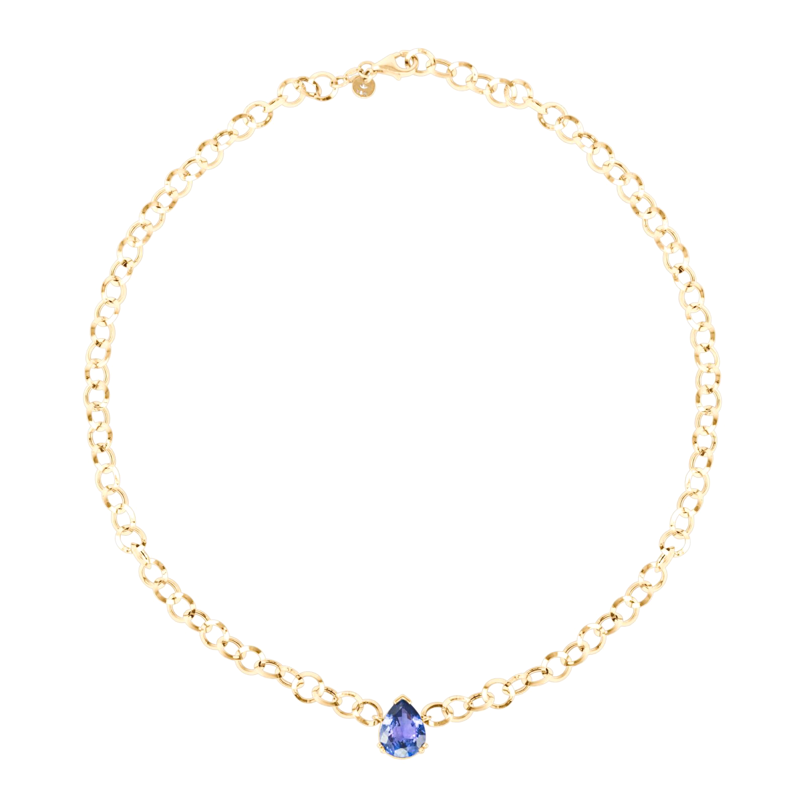 TANZANITE DROP CHAIN NECKLACE