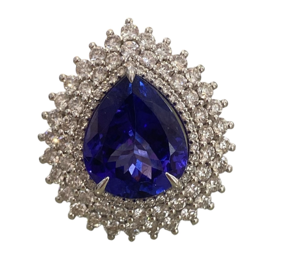 TANZANITE DROP RING