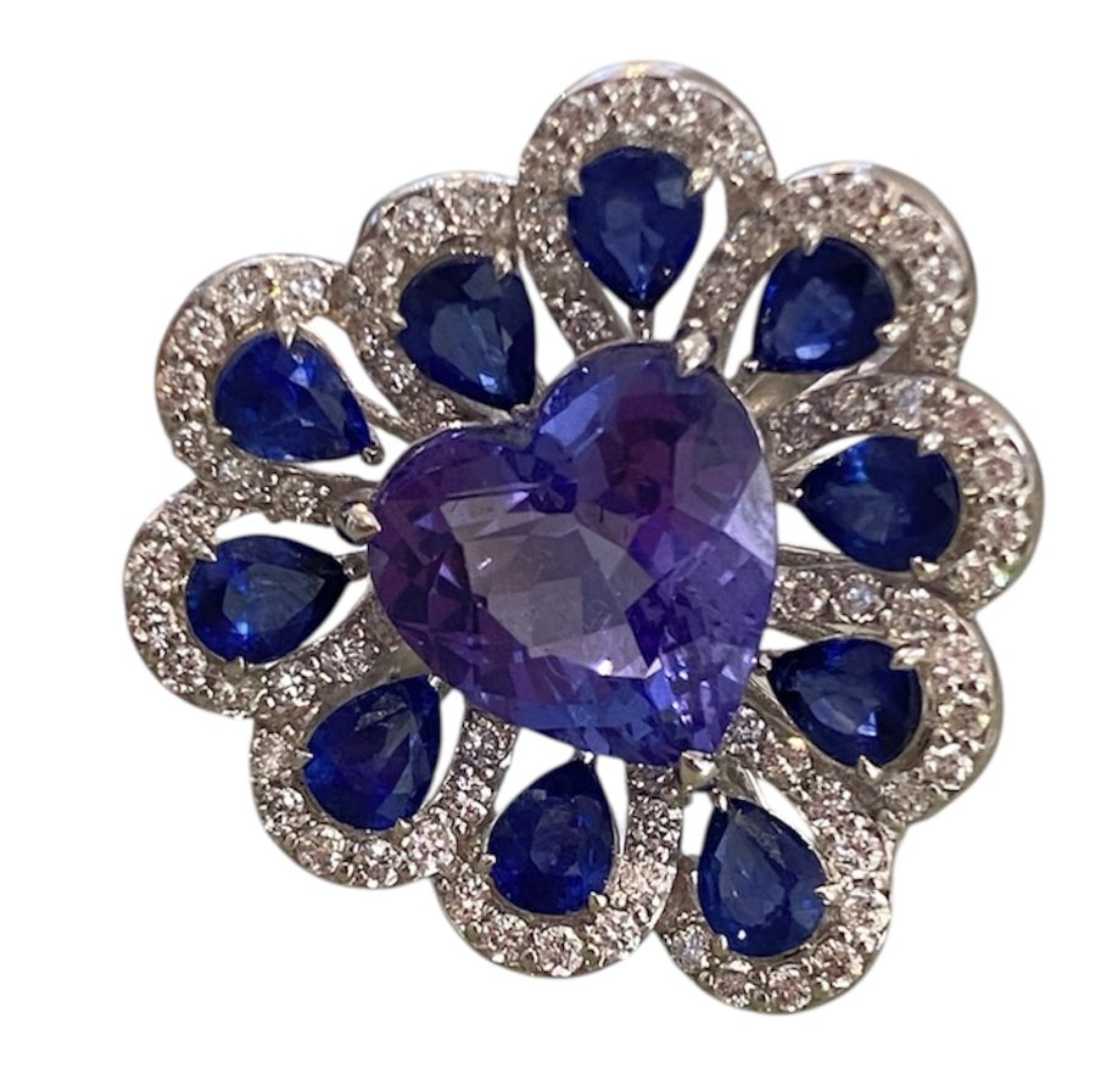 TANZANITE HEART RING