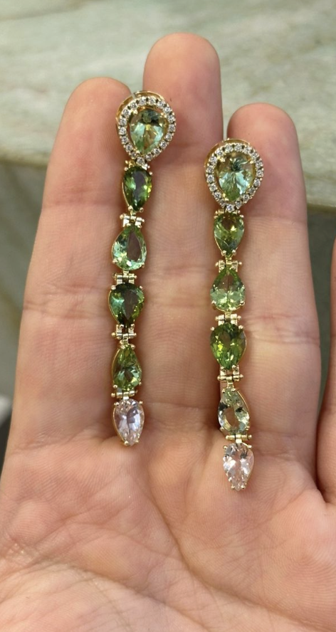 TOURMALINE LONG EARRINGS