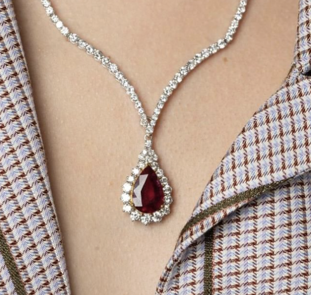TOURMALINE TEAR DROP DIAMOND NECKLACE