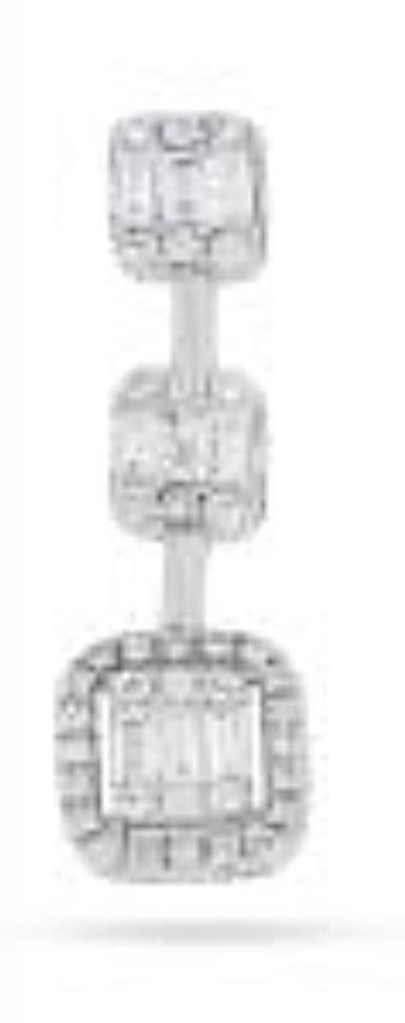 TRIPLE SQUARE DIAMOND DROP EARRING