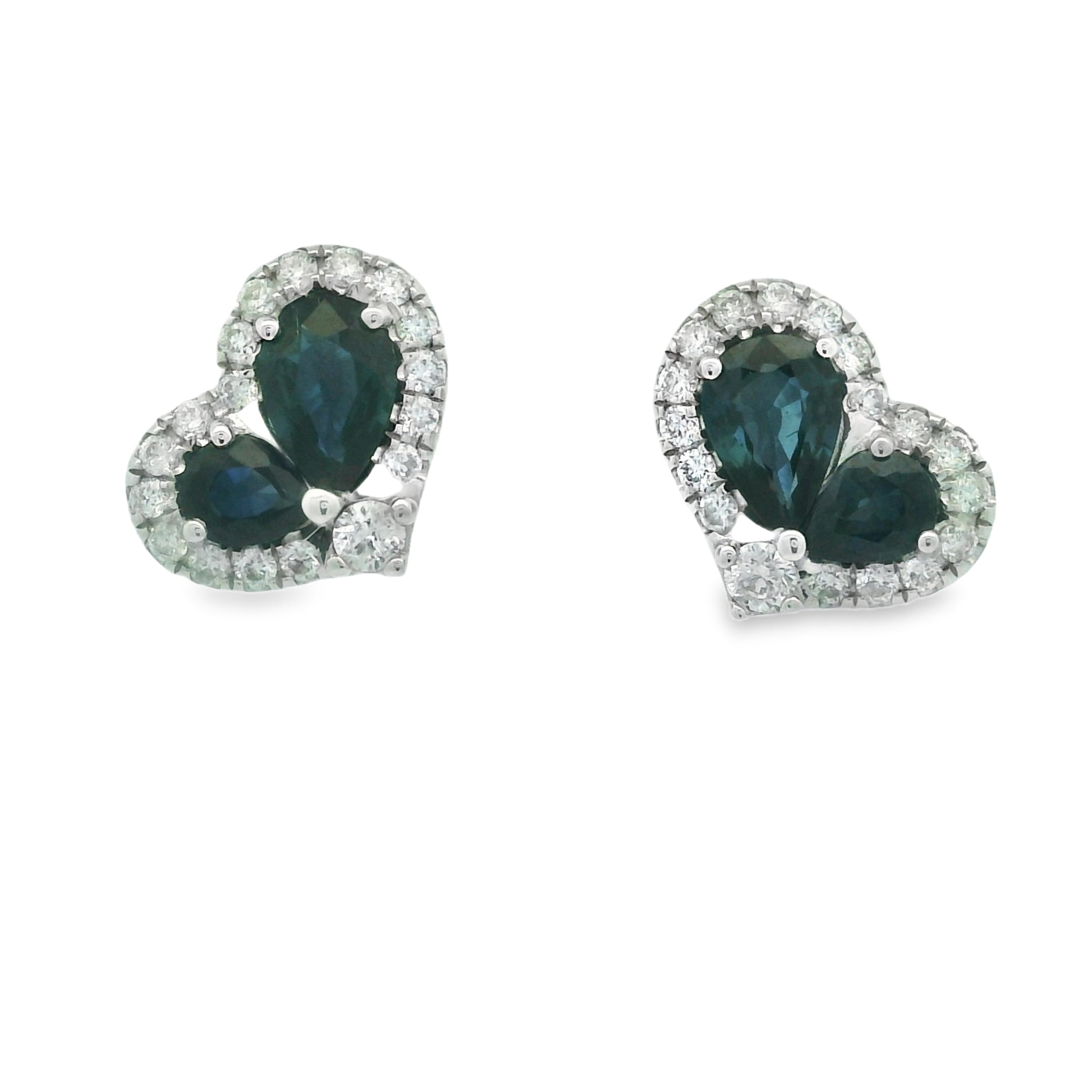 TWIN HEARTS SAPPHIRE EARRINGS