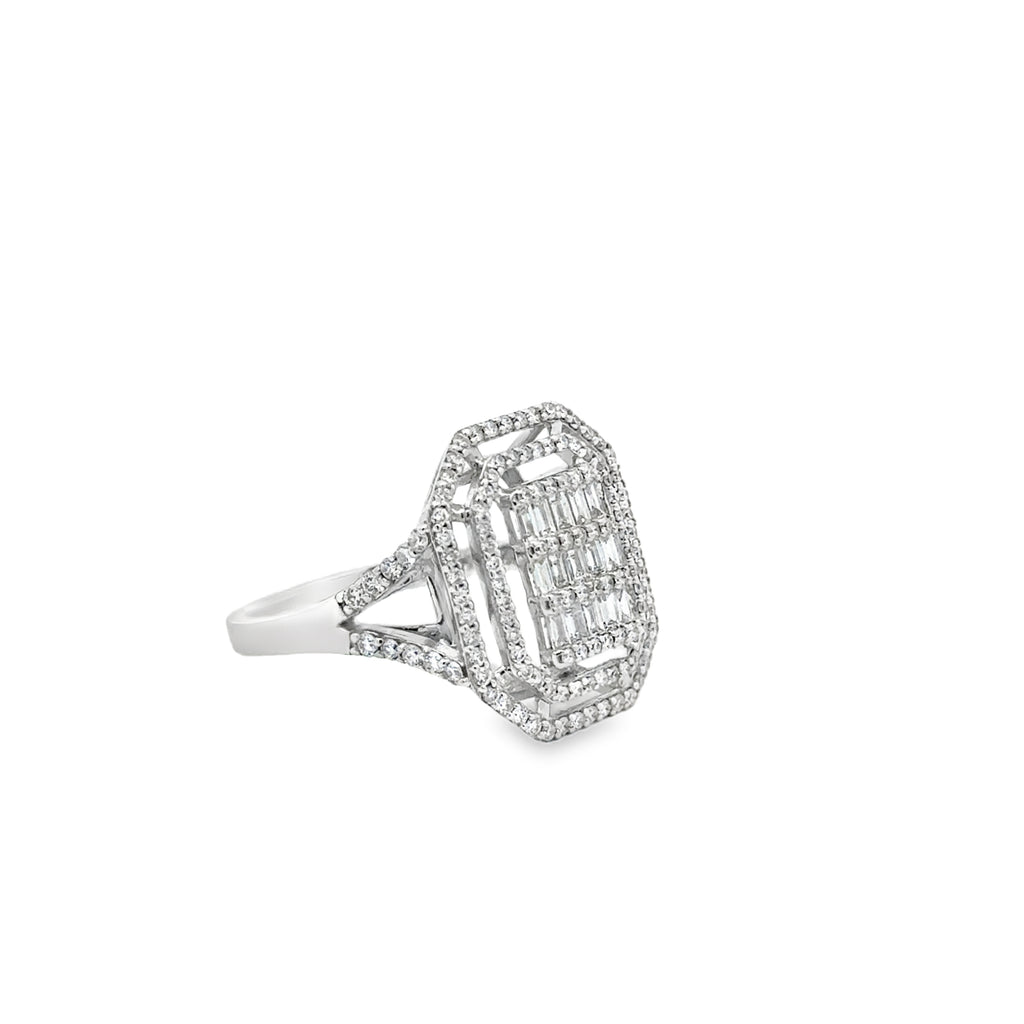 GEOMETRIC FLAT DIAMOND RING