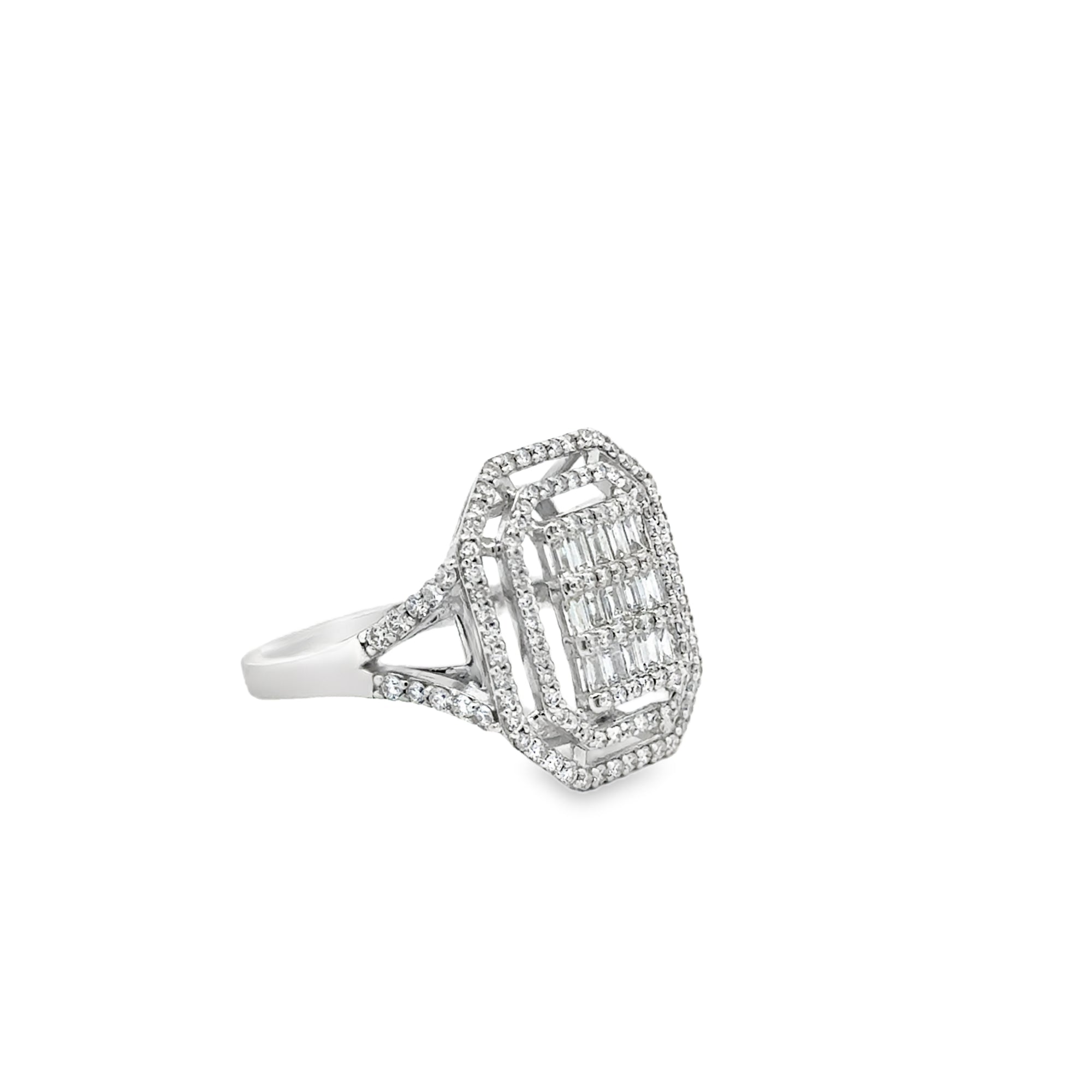 GEOMETRIC FLAT DIAMOND RING