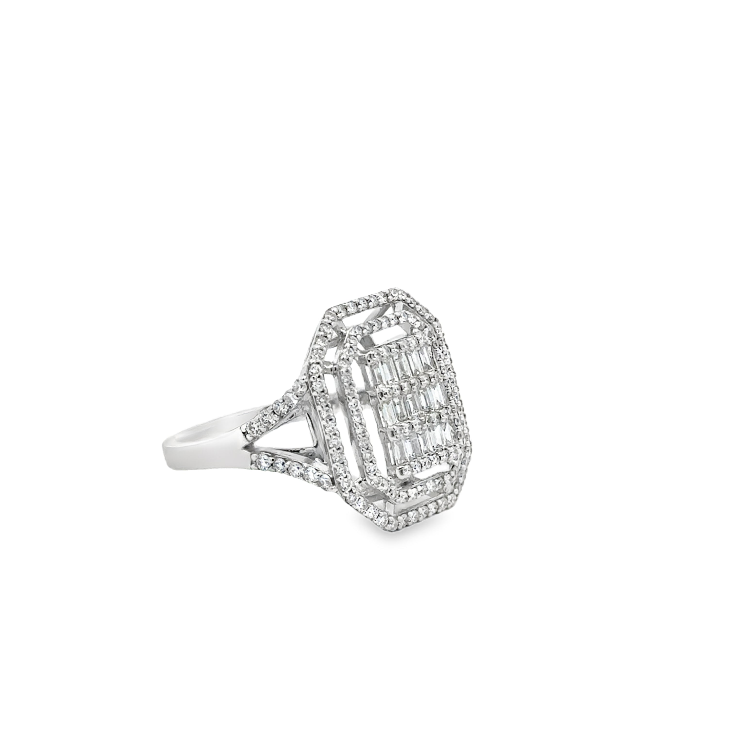 GEOMETRIC FLAT DIAMOND RING