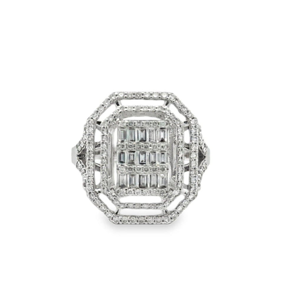 GEOMETRIC FLAT DIAMOND RING