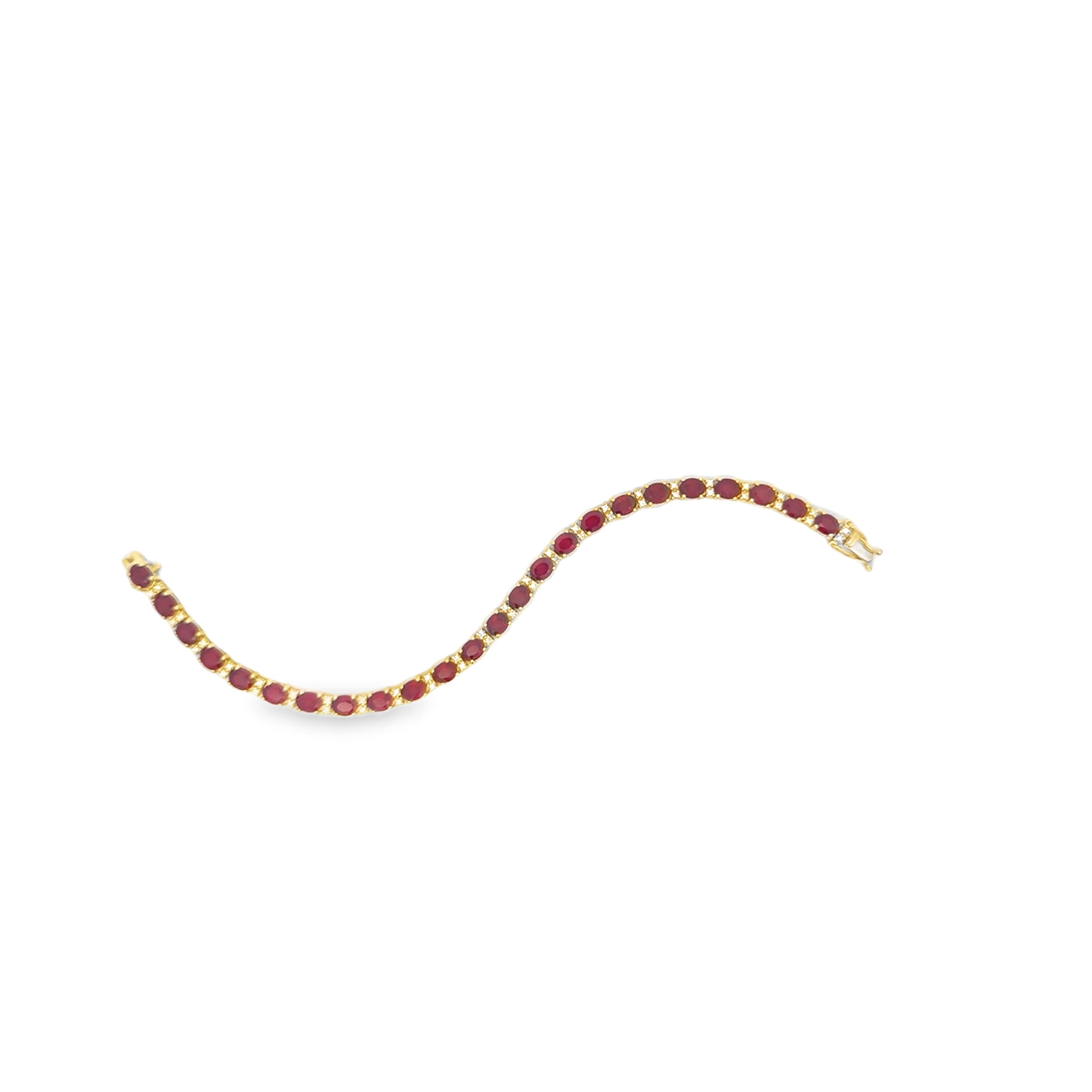 CLASSIC OVAL RUBIES AND DIAMONDS BRACELET