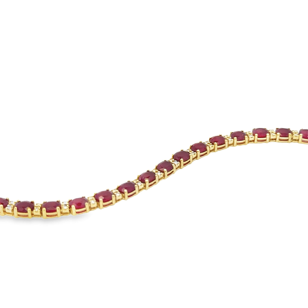 CLASSIC OVAL RUBIES AND DIAMONDS BRACELET