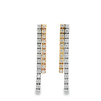 DOUBLE ROW 2 TONE DIAMOND EARRINGS
