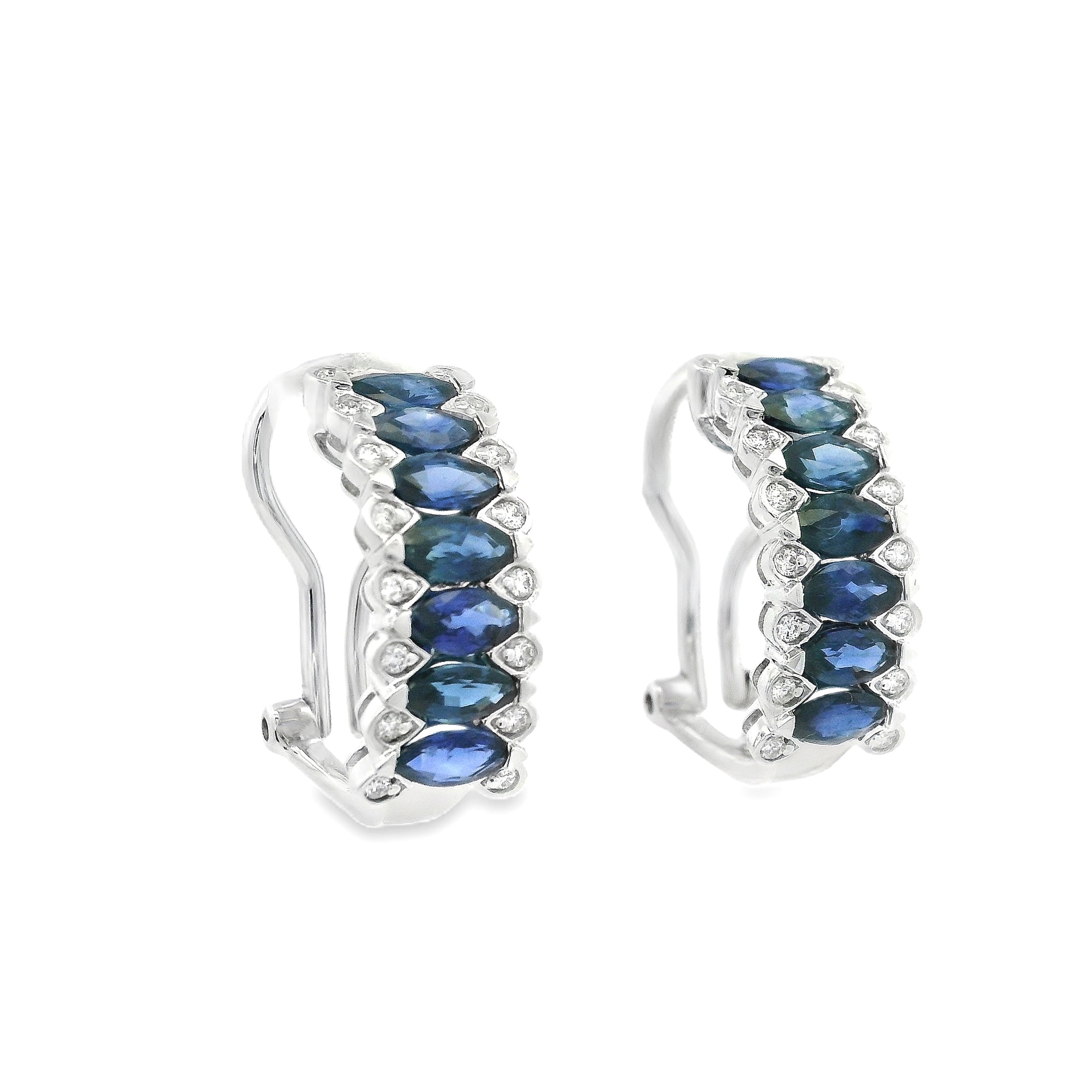 SAPPHIRE AND DIAMOND HOOPS