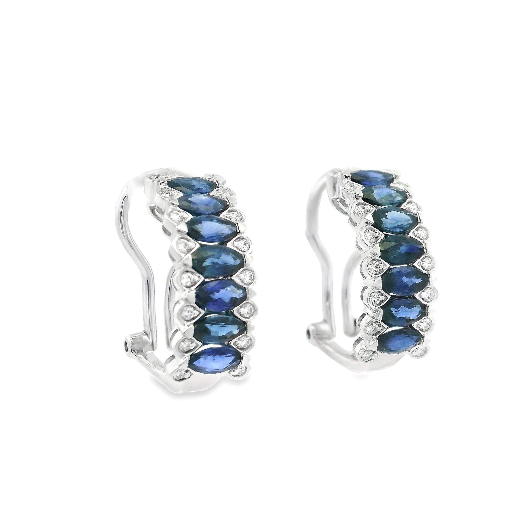 SAPPHIRE AND DIAMOND HOOPS