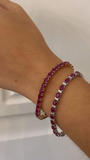 CLASSIC OVAL RUBIES AND DIAMONDS BRACELET