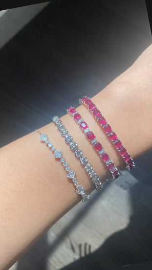 CLASSIC OVAL RUBIES AND DIAMONDS BRACELET