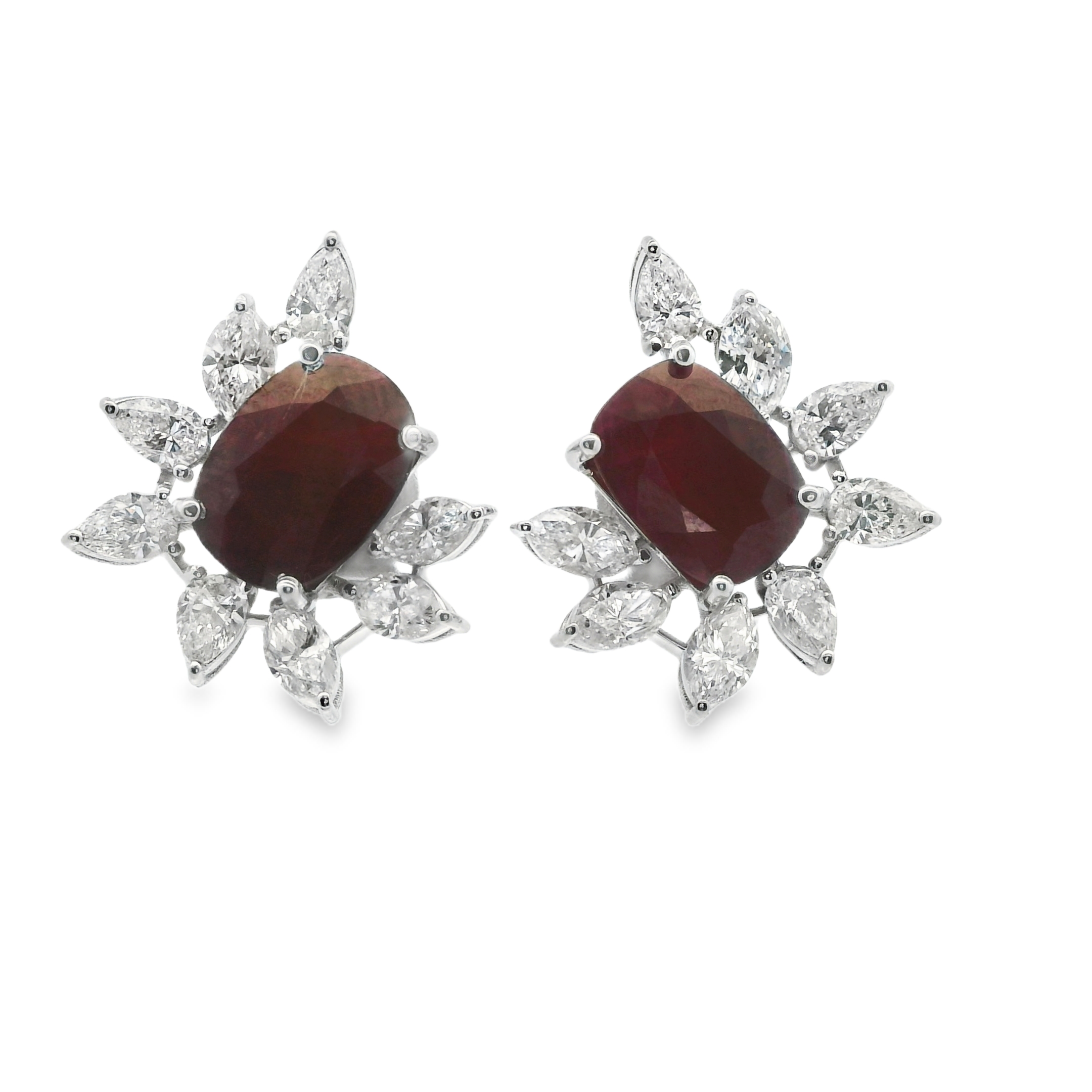VICTORIA RUBY CLUSTER EARRINGS