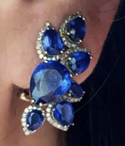 WHITE GOLD LEAF KYANITE EARRINGS