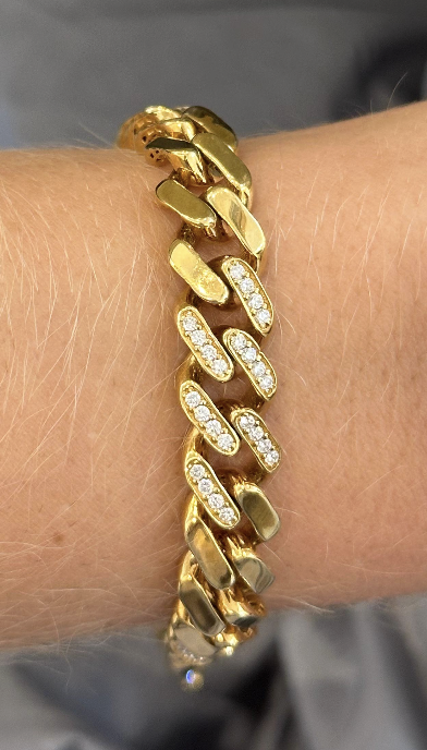 YELLOW GOLD DIAMOND CHAIN LINK