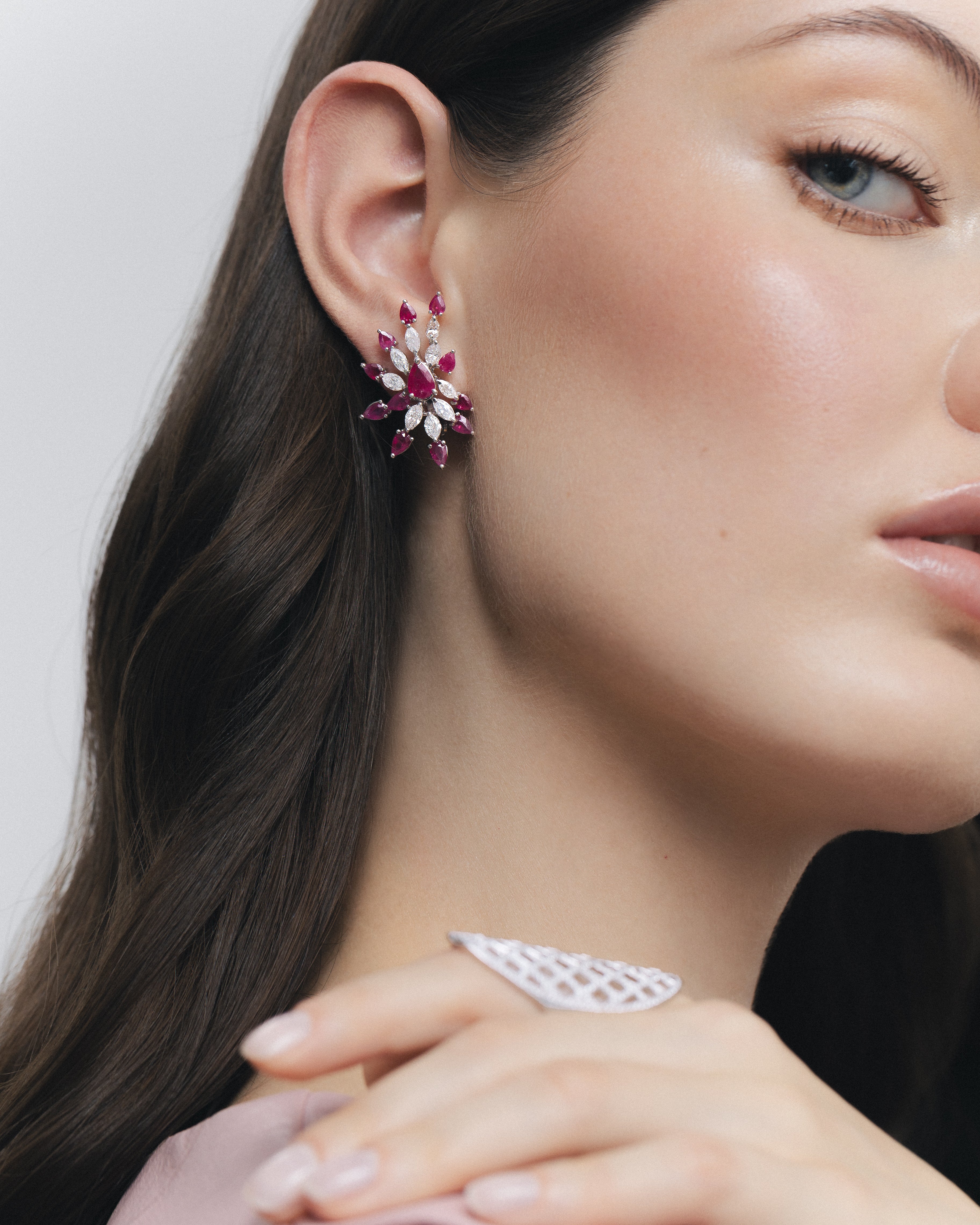 RUBY SPIKES EARRINGS