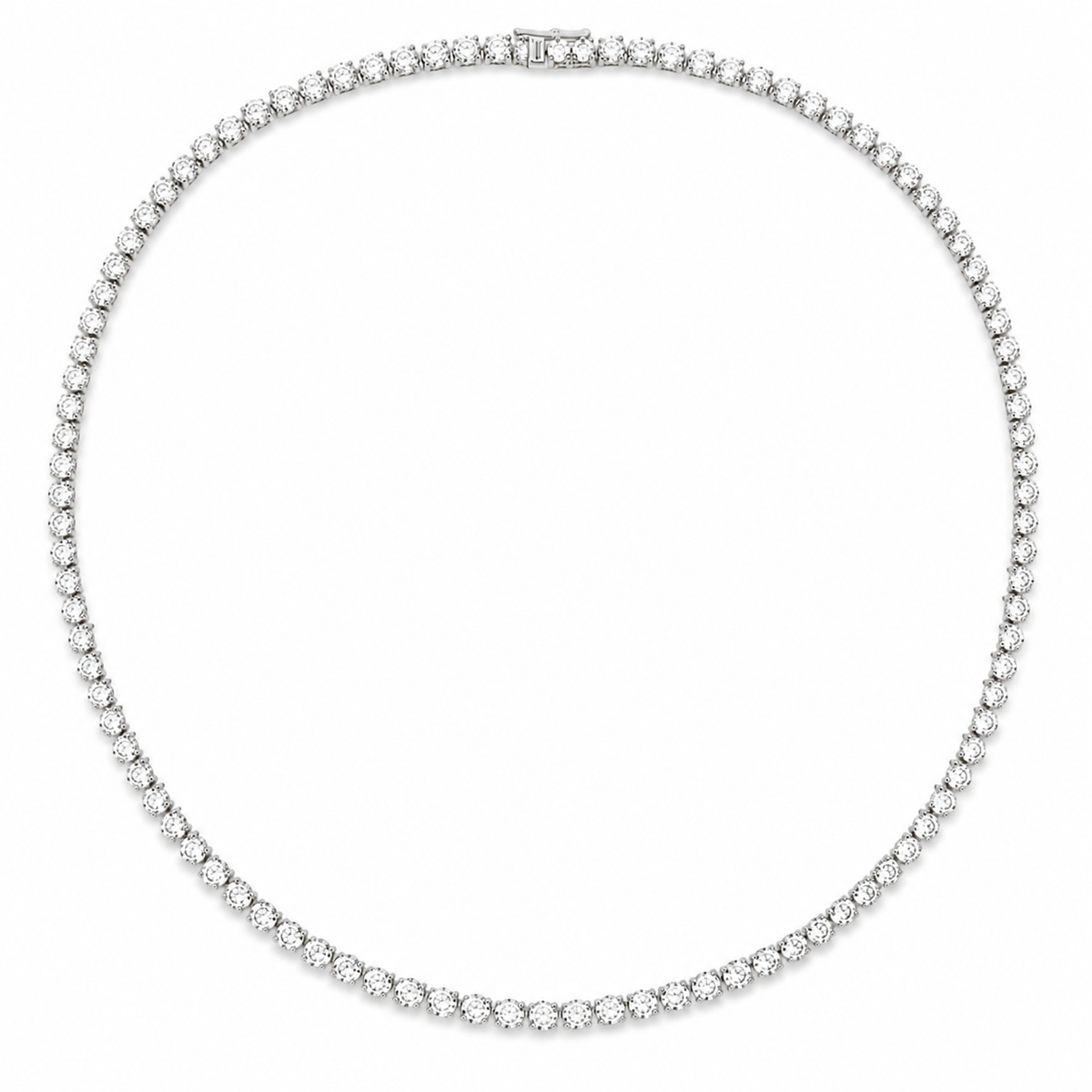 THREE PRONG DIAMOND TENNIS NECKLACE