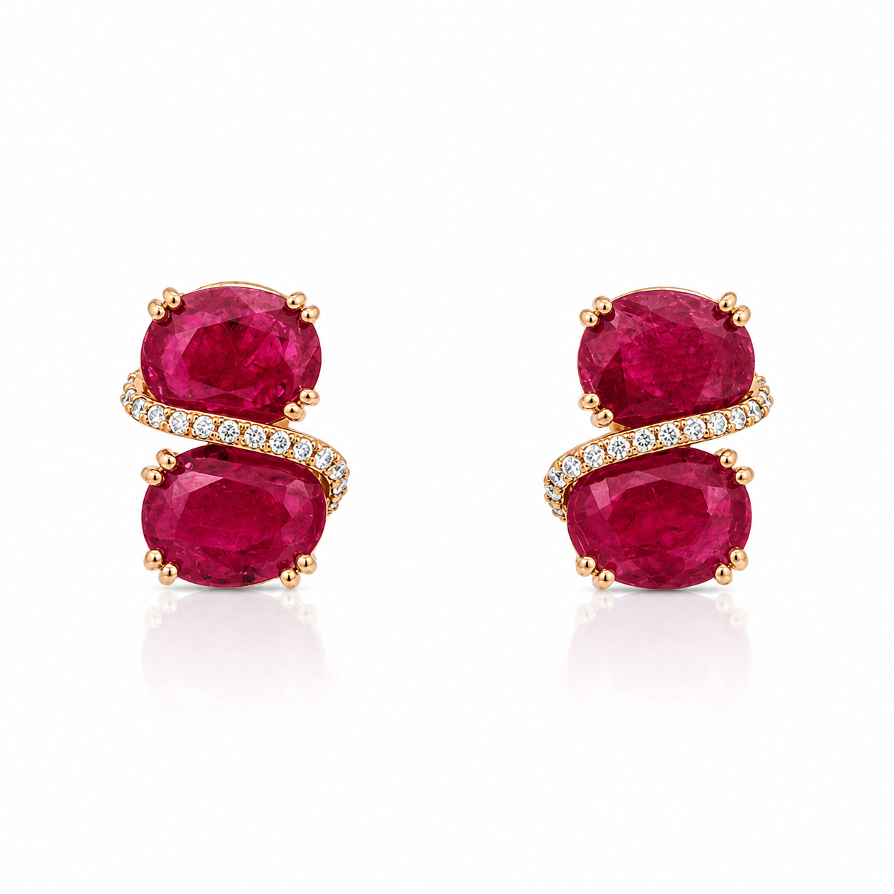 DOUBLE RUBY EARRINGS