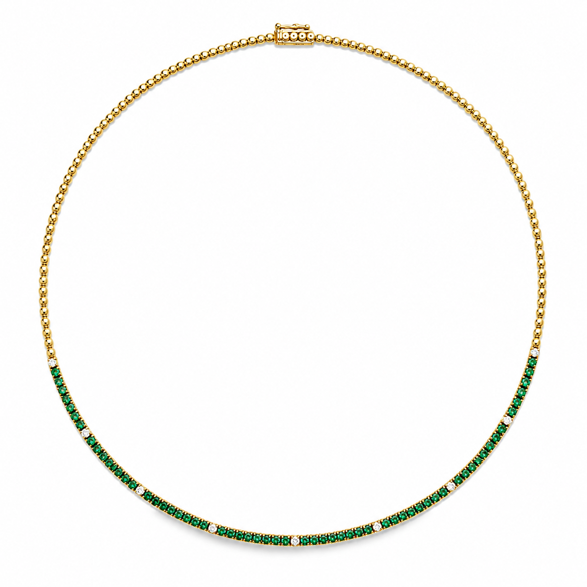 GRADUATED EMERALD TENNIS NECKLACE
