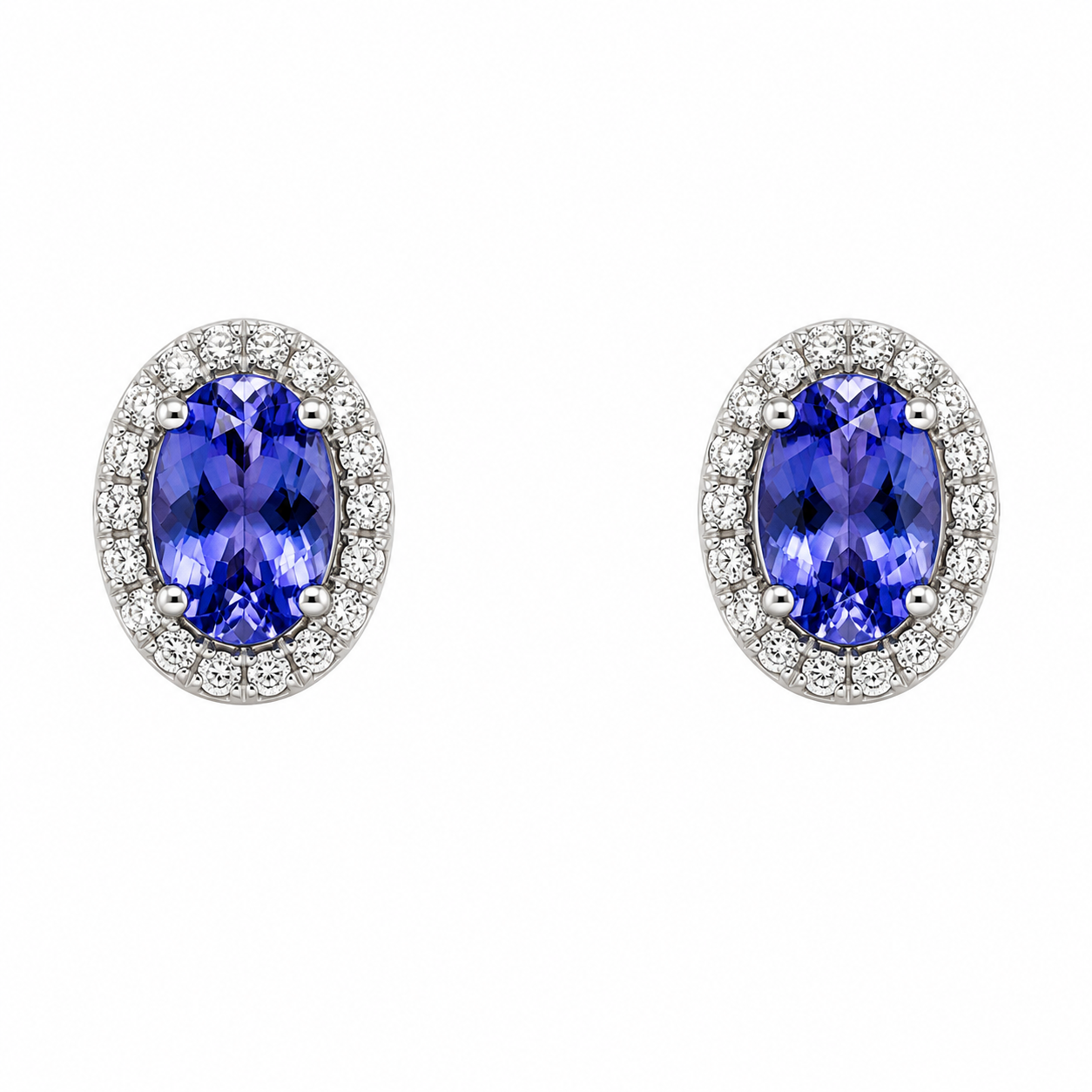 OVAL TANZANITE STUDS