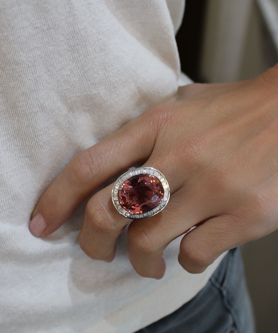 OVAL TOURMALINE COCKTAIL RING