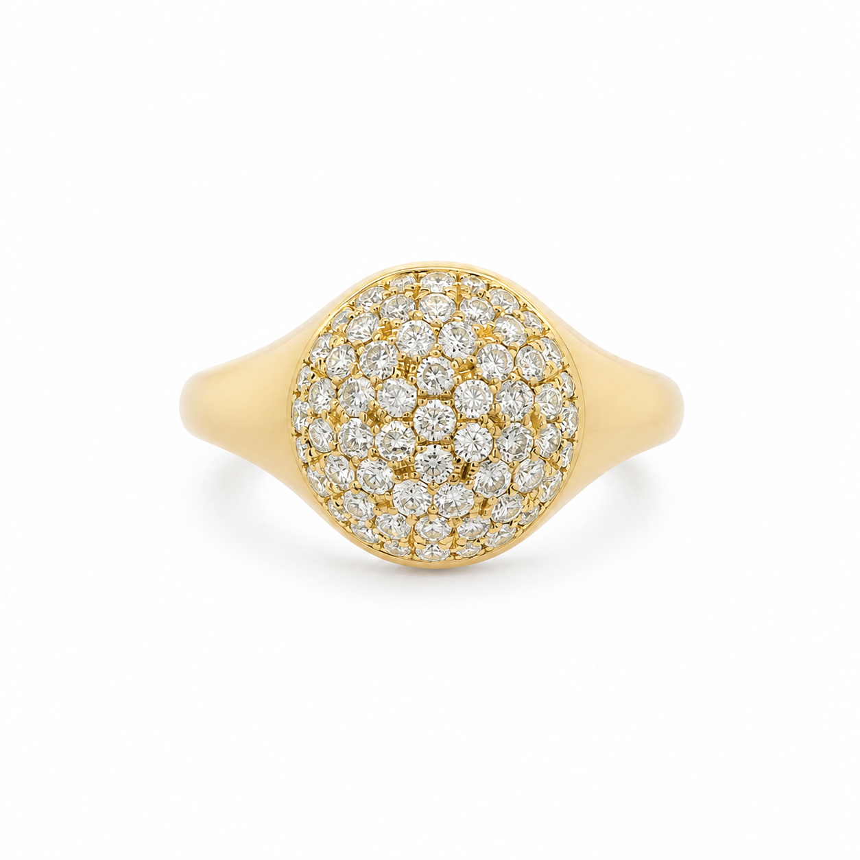 GOLDEN DIAMOND PAVE PINKY RING