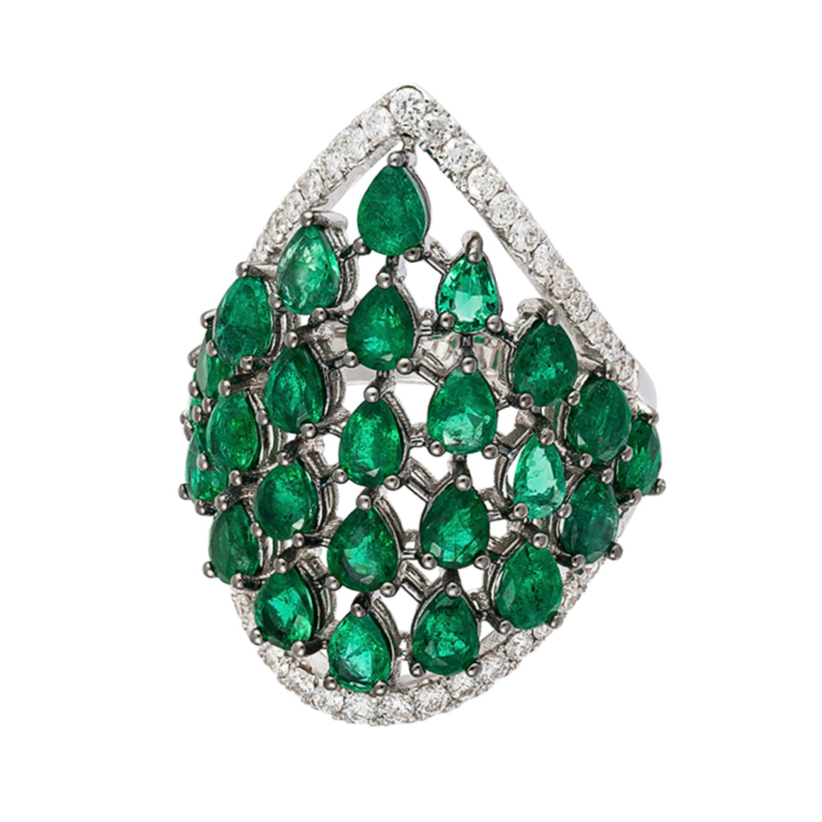 EMERALD DROP RING